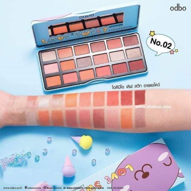 Bảng phấn mắt Odbo Love Sweet Od262 tone 2