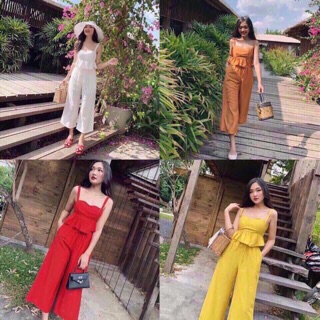 Sét hai dây áo áo xoè quần ông rộng