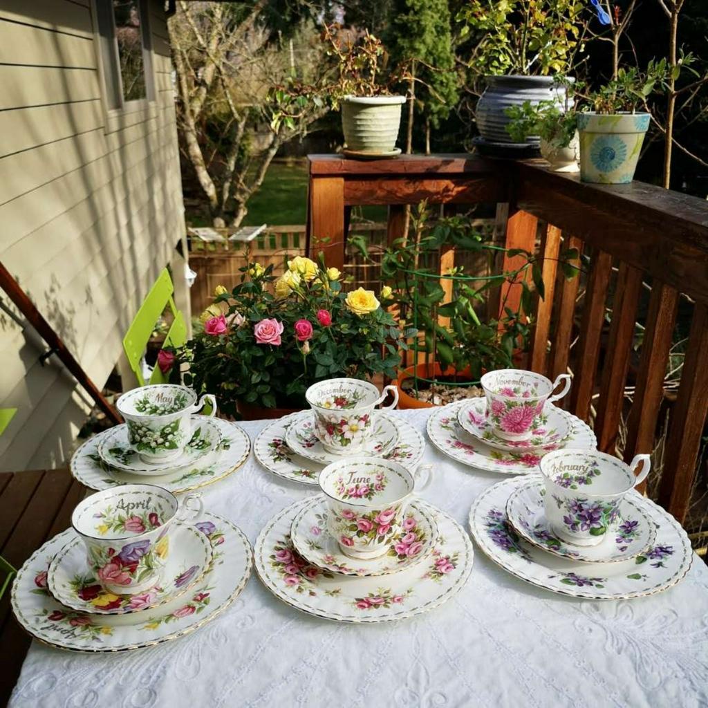 Bộ tách trà cafe chất liệu sứ xương phong cách Châu Âu, ly theo tháng sinh, chén trà chiều viền vàng cổ điển Bắc Âu