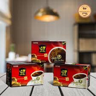 Cafe g7 hòa tan đen hộp 15 gói trung nguyên