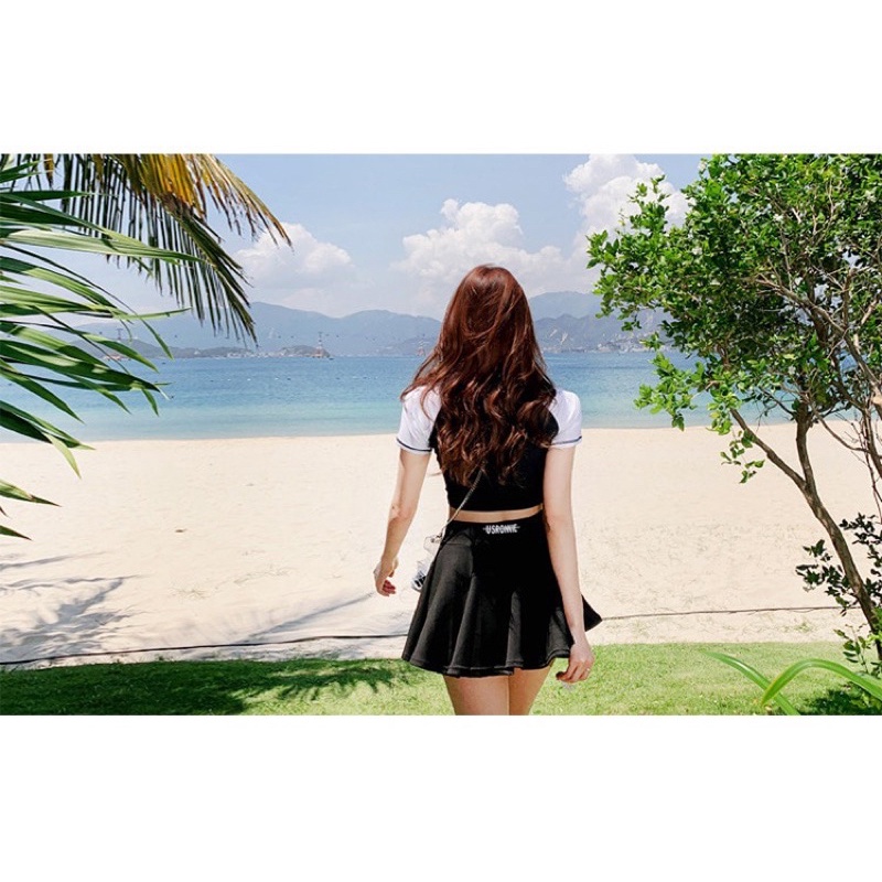 Đồ bơi nữ , bikini hai mảnh dài tay Us ronie váy áo tay ngắn
