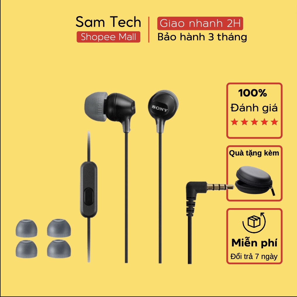 Tai nghe NHÉT TAI Sony MDR-EX15AP || 1.2m - Chính hãng - BH 12 tháng