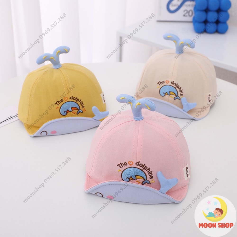 Mũ Lưỡi Trai Hình Cá Heo Đáng Yêu Cho Bé Từ 6 - 24 Tháng Tuổi Vòng Đầu 48 - 50 Cm