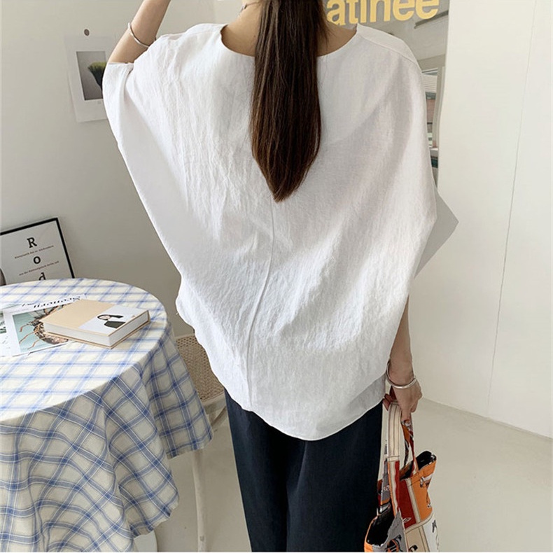 SUXI Áo Sơ Mi Dáng Rộng Màu Sắc Đơn Giản Phong Cách Hàn Quốc Cổ Điển Thời Trang Cho Nữ