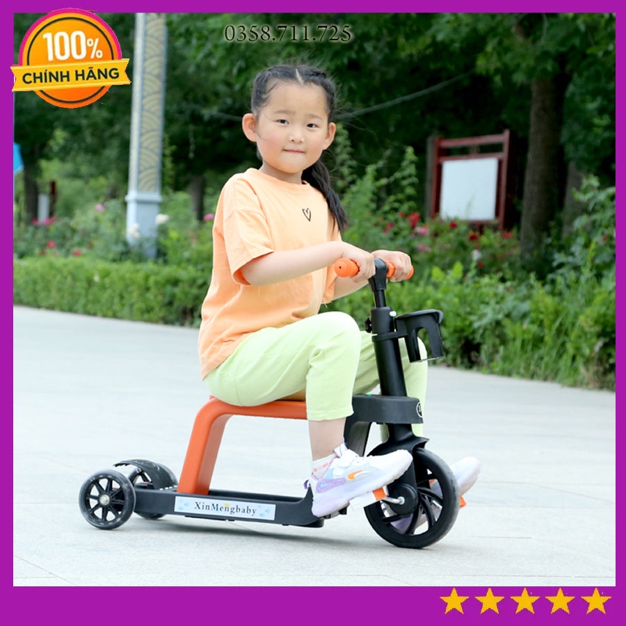 Xe đạp trẻ em  2 in 1, Xe trượt Scooter thông minh phát triển vận động cho bé