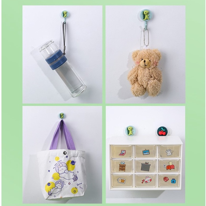 Móc treo đồ gắn tường nhựa màu pastel và họa tiết hoạt hình đáng yêu cute đa năng tiện lợi