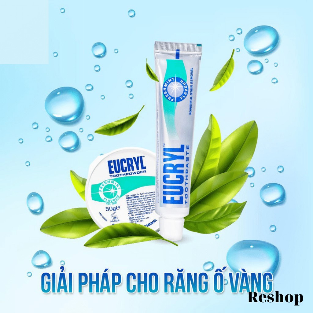 Kem đánh răng tẩy trắng Eucryl Toothpaste 62g