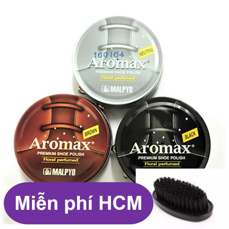 Gò vấp-Xi Giày AROMAX Hàn Quốc Tặng kèm bàn chải / bảo vệ và làm bóng bề mặt da. có 2 màu ĐEN & NÂU