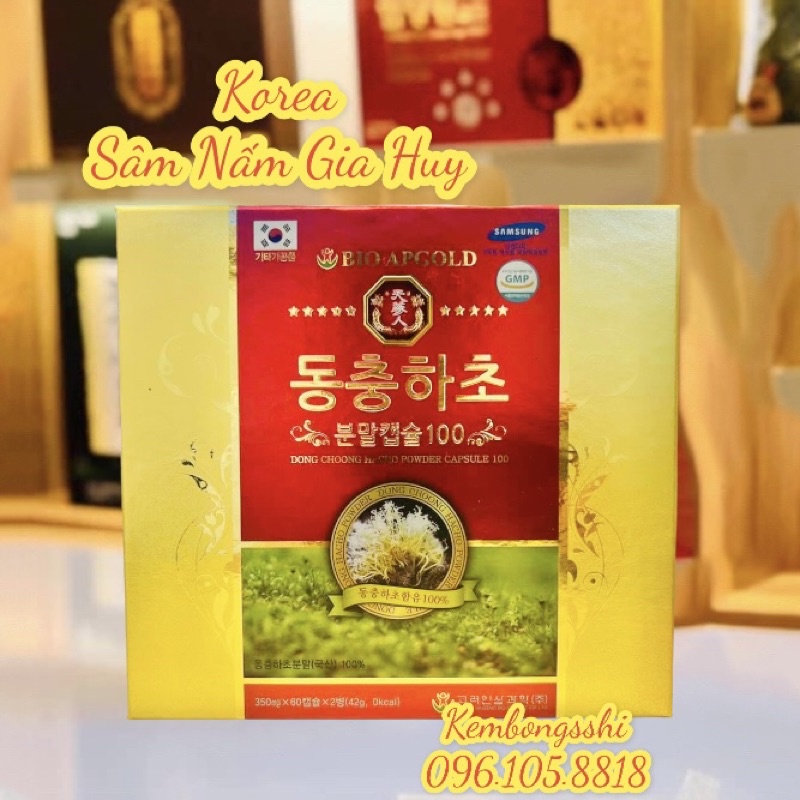 [HÀNG MỚI VỀ] Đông Trùng Hạ Thảo BIO APGOLD, Hộp 2 lọ