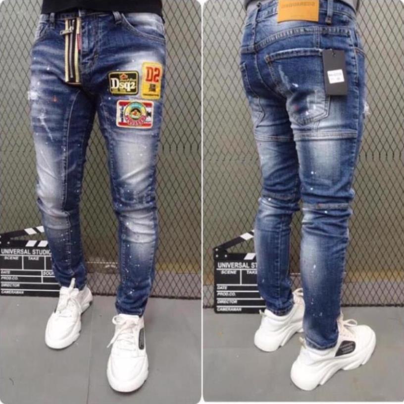 🔥 (Chính Hãng) 0.0 Quần jeans côn nam vá logo DSQ new . Đẹp . New * ' . 🔥 ' : * : ) ˇ . # 0 $ ! ,