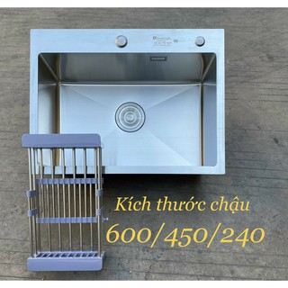[FREE SHIP ]Chậu rửa bát, chậu rửa chén inox 304 1 hố KAGOL kích thước 60x45 cm, siêu dày (cam kết chính hãng BH 3 năm)
