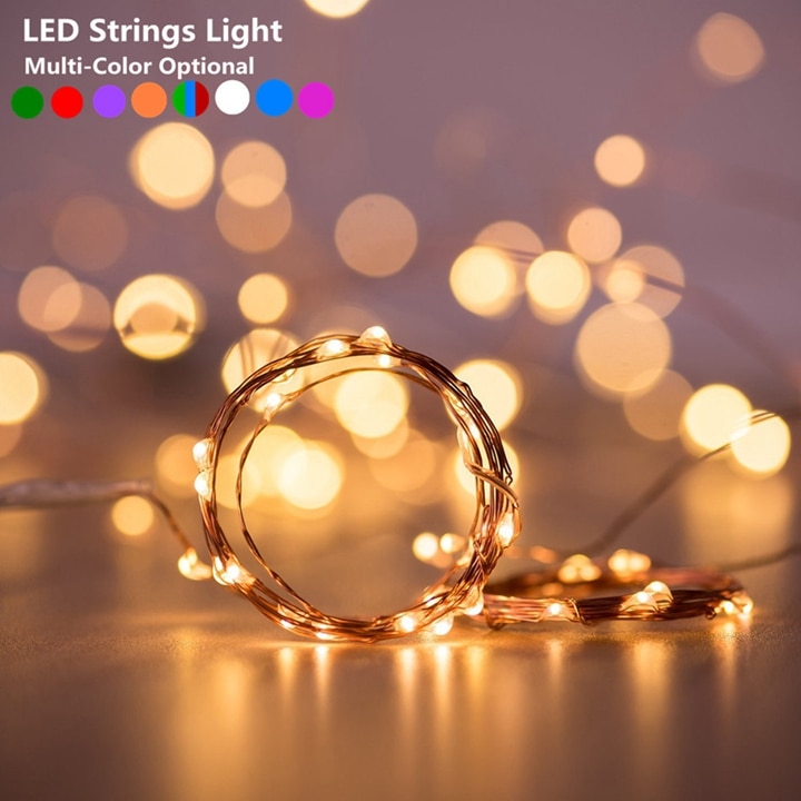 Dây đèn led cổng USB ánh sáng trắng ấm trang trí cho giáng sinh / tiệc cưới