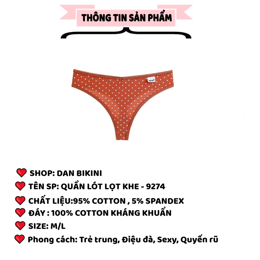 Quần Lót Lọt Khe -  Quần Lọt Khe Nữ cạp chữ V chấm bi cá tính mã 9274