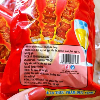 Bịch 20 gói snack thịt xiên quay giòn ngon