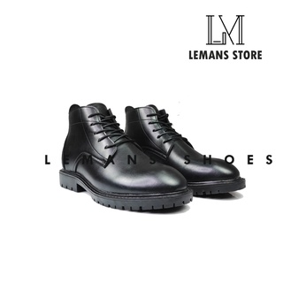 Giày boots dr cổ lửng black lemans