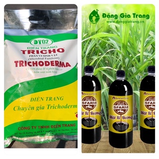 COMBO TRICHODERMA 1kg và MẬT RỈ ĐƯỜNG 1L ủ rác hữu cơ nhà bếp