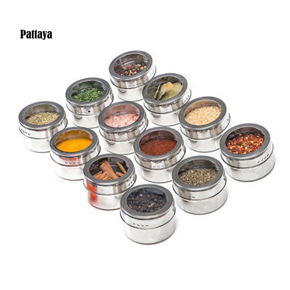 Hộp Đựng Gia Vị Bằng Thép Không Gỉ Có Nam Châm Chống Bụi Tiện Dụng | BigBuy360 - bigbuy360.vn