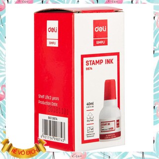 Mực dấu 40ml Deli, Đỏ - E9874
