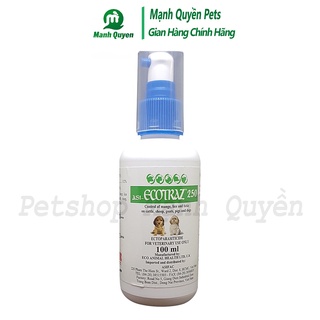 Thuốc Xịt Ve, rận, Bọ Chét, Ghẻ Chó Mèo Ecotraz 250 100ml