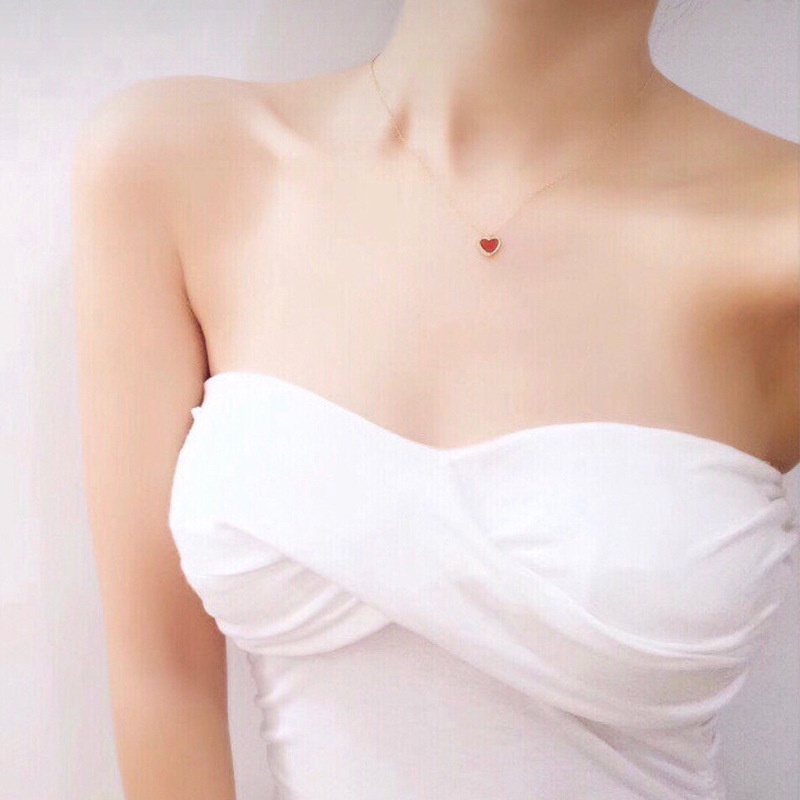 [Giao hàng trong vòng 24 giờ] Seiko Vòng cổ Mặt Hình Trái Tim Màu Đỏ Thời Trang Lãng Mạn