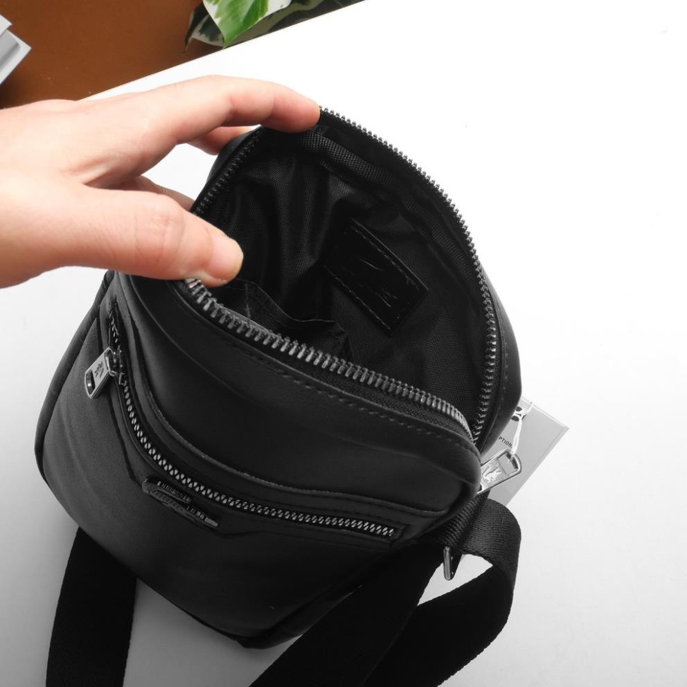 TÚI ĐEO CHÉO NAM  MINI SHOULDER LACOSTE 2021 MÀU ĐEN SANG TRỌNG ĐỰNG ĐIỆN THOẠI