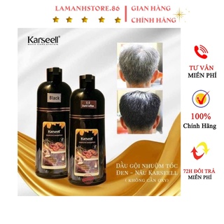 Dầu gội phủ bạc karseell, dầu gội đen tóc, nâu tóc từ lần gội đầu tiên, 100% thảo dược thiên nhiên
