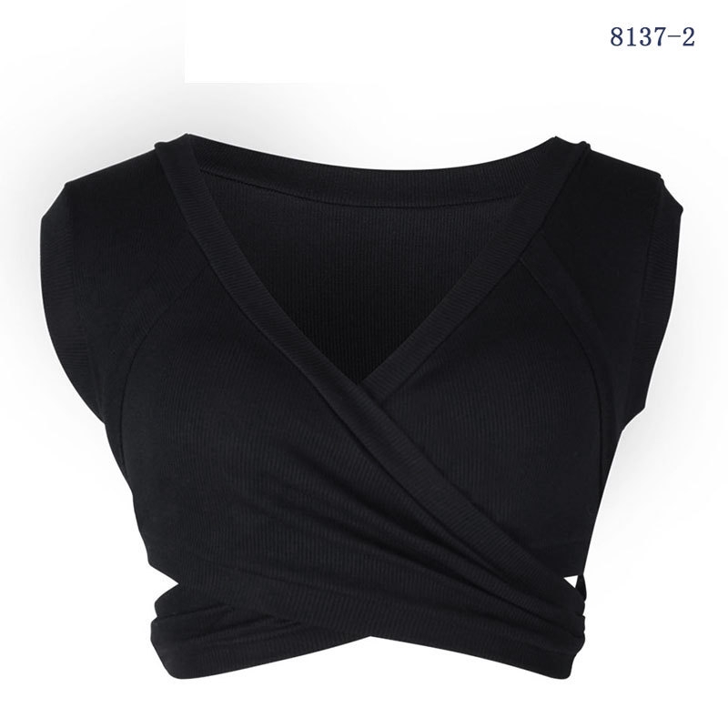 Ready Stock WEANIA Sexy Crop Top Sleveless Bandage Tank Women Plain Sportwear Tops