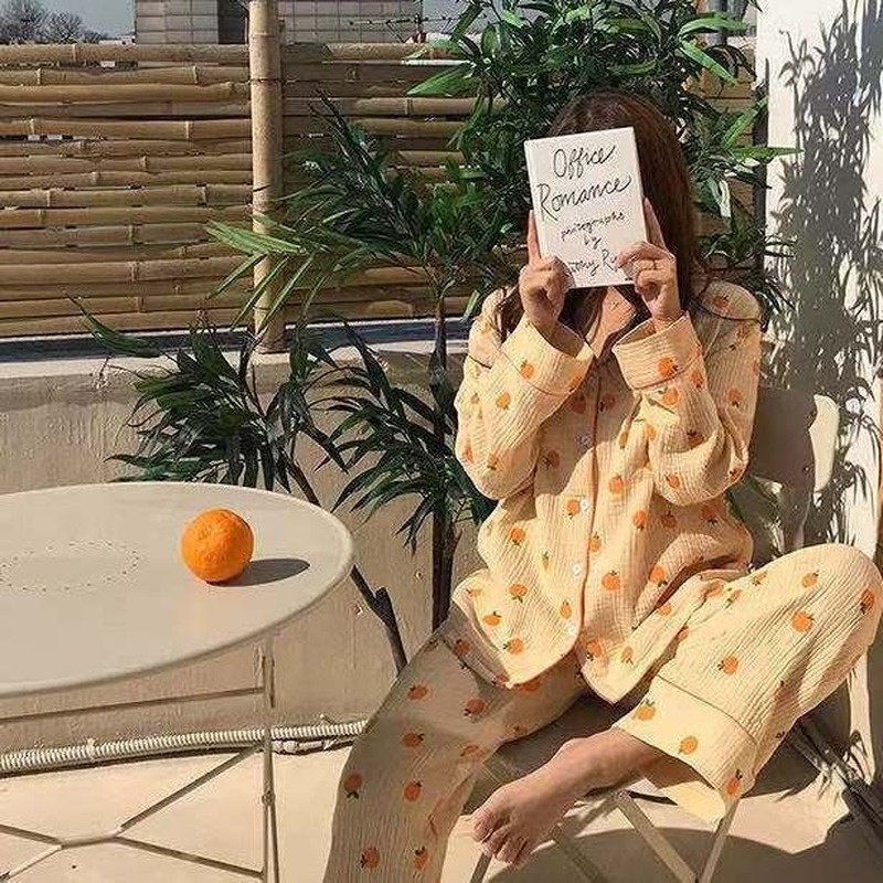 Bộ đồ ngủ dài tay Size lớn xinh xắn theo phong cách xuân thu nhật bản