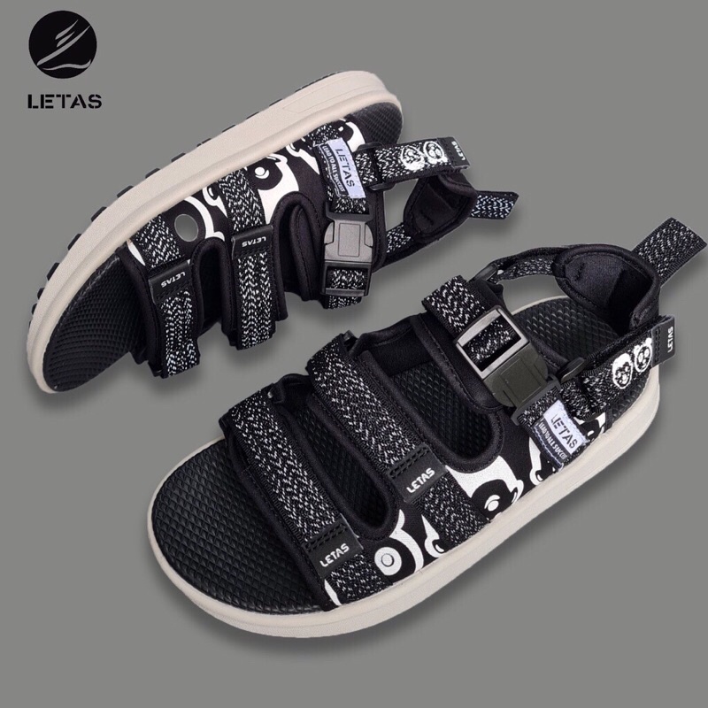 Sandal Letas Nữ D714 Đen Icon Phản Quang