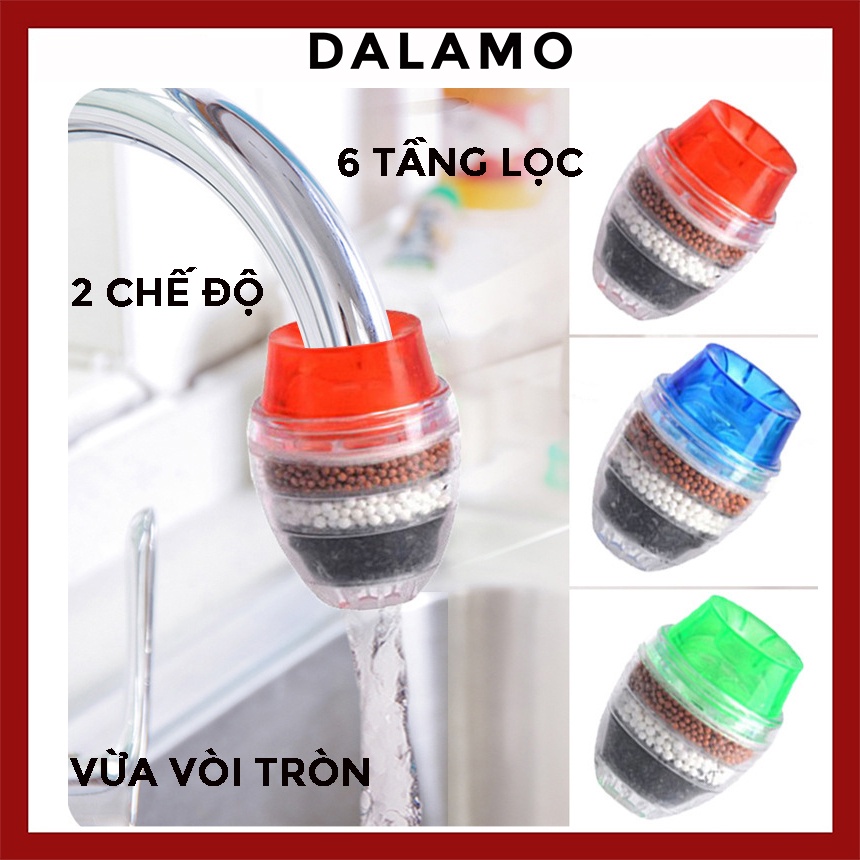 Đầu Lọc nước tại vòi trực tiếp 6 Tầng Lọc RY10 Lọc Nước Mini Có Tăng Giảm Gắn Được Nhiều Loại vòi tròn DALAMO