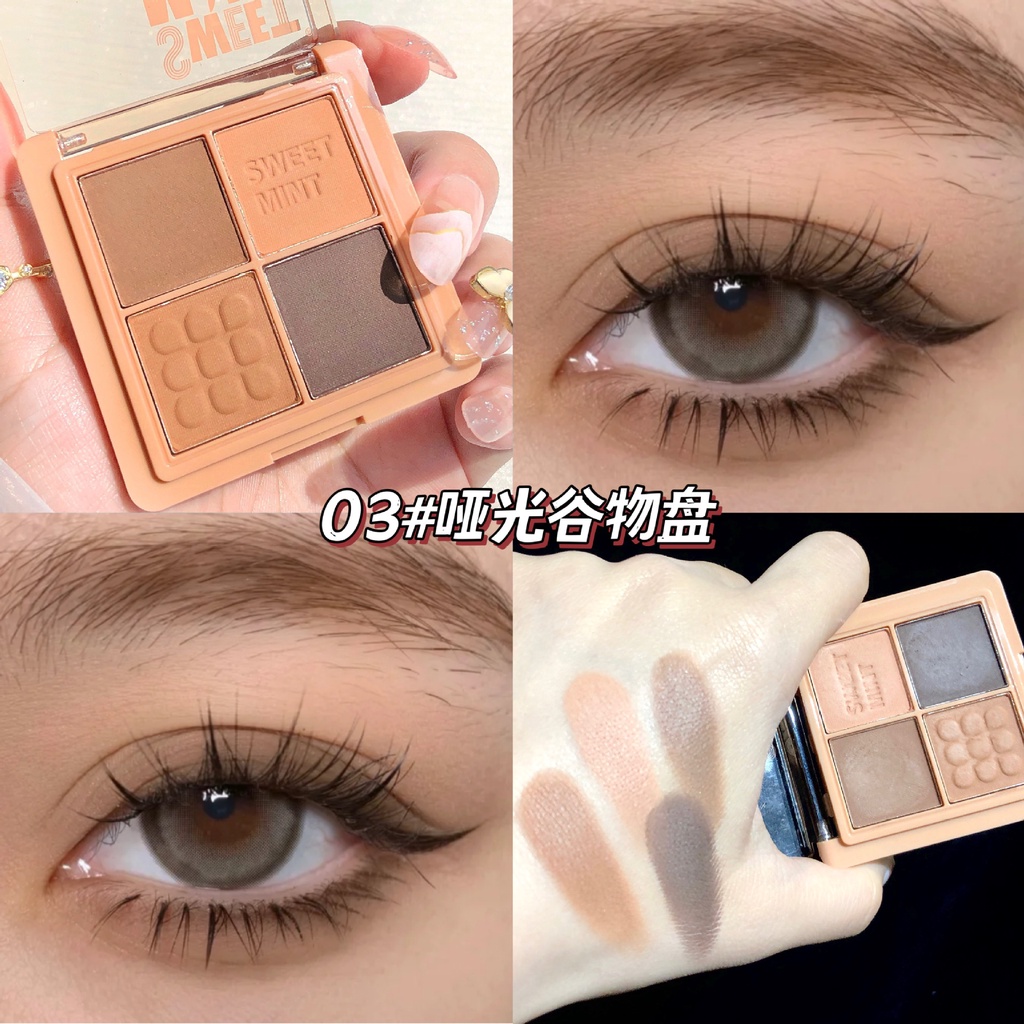 [Hàng mới về] Bảng phấn mắt SWEET MINT tông trà sữa 4 màu trang điểm tự nhiên xinh xắn