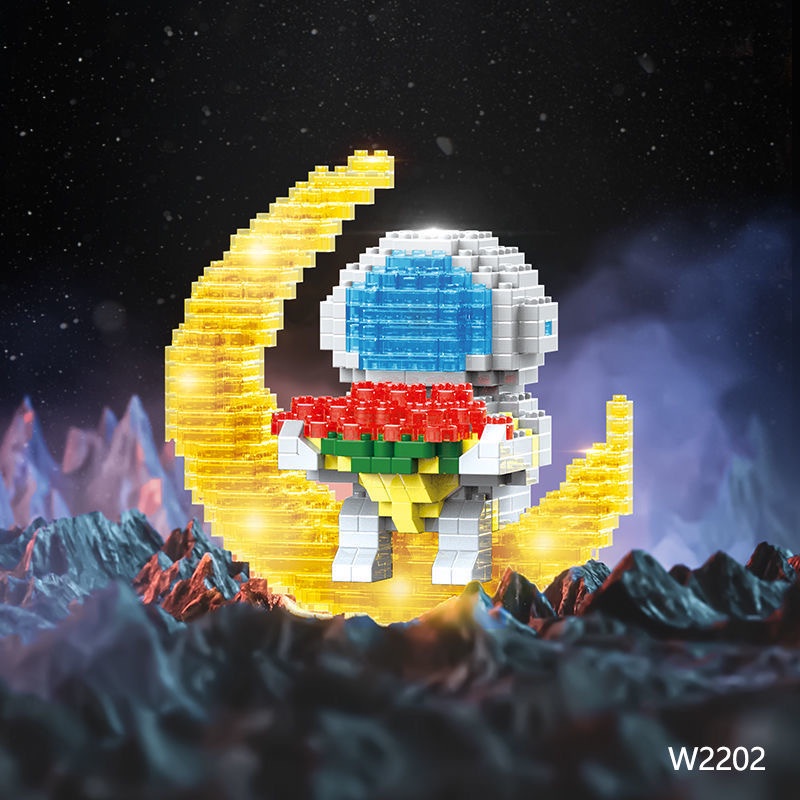 Mô hình lắp ghép Phi Hành Gia Dễ Thương | Có đèn nhấp nháy | Bộ đồ chơi xếp hình non-lego