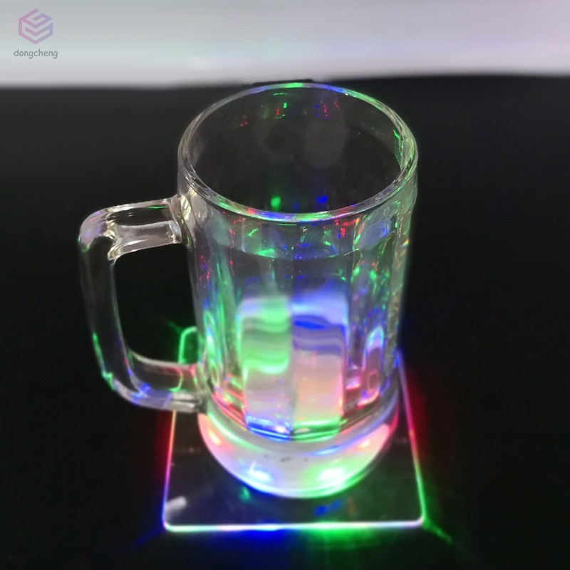 Đế Lót Ly Siêu Mỏng Chống Thấm Nước Có Đèn LED Nhiều Màu Sắc Siêu Mỏng