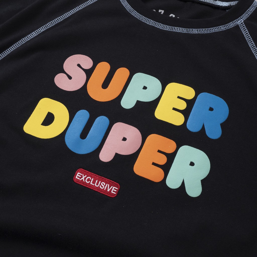 Áo thun &quot;Super Duper&quot; tay raglan