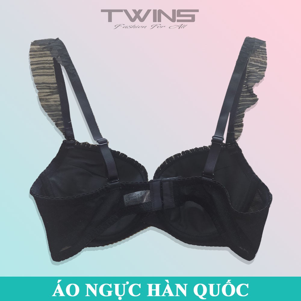 Áo ngực nữ ren nâng ngực tạo khe Sina 8210 có gọng mút vừa cúp xéo size 34-36-38