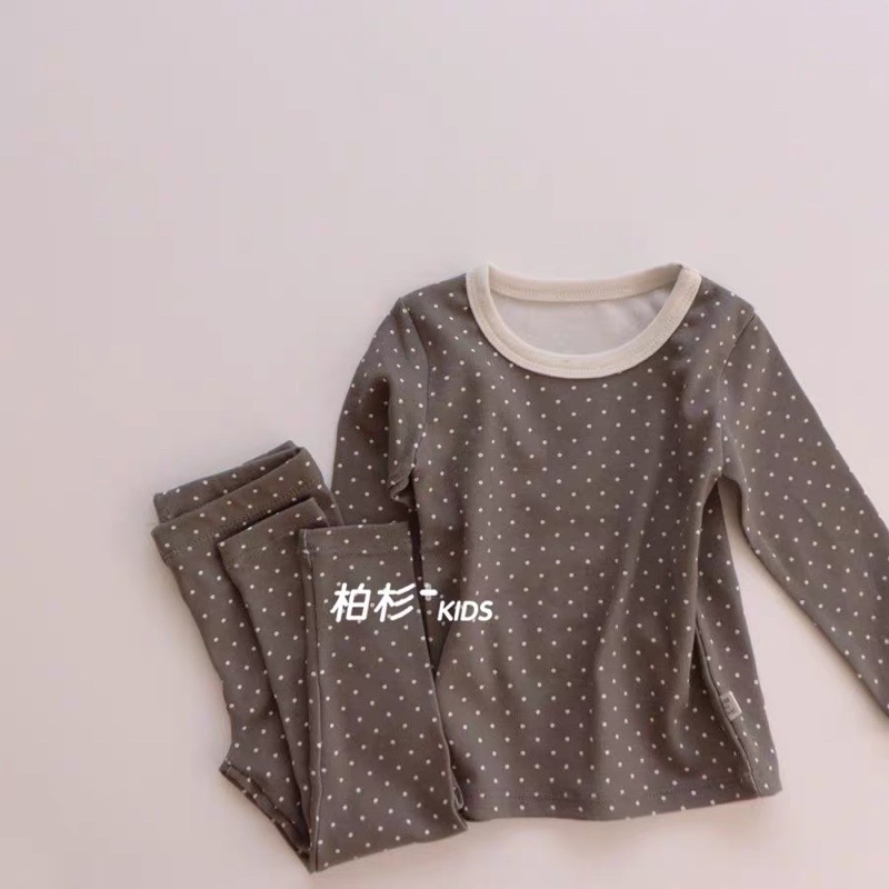 BỘ TAY DÀI QUẦN DÀI HÀN QUỐC PHONG CÁCH VINTAGE CHẤM BI CHO BÉ TRAI BÉ GÁI TỪ 10-20KG