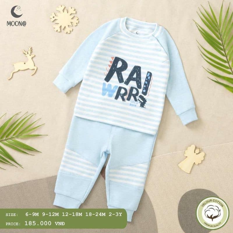Bộ Moon thu đông cài lệch cho bé