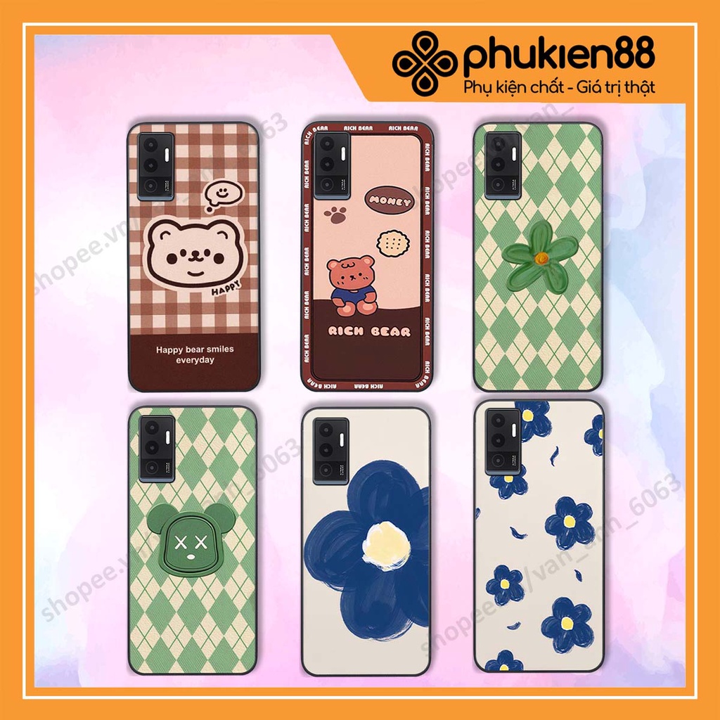 Ốp lưng Vivo V23e / V23 5G in hình hoa, gấu rich bear nghệ thuật, thời trang