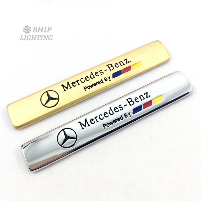 Logo Mercedes Benz bằng kim loại dán trang trí cho xe ô tô
