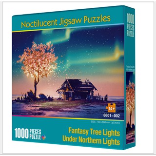 Tranh ghép hình 1000 mảnh gỗ KT 75x50cm Jigsaw puzzles có dạ quang phát sáng, Đồ chơi xếp hình gỗ,  Bộ xếp hình