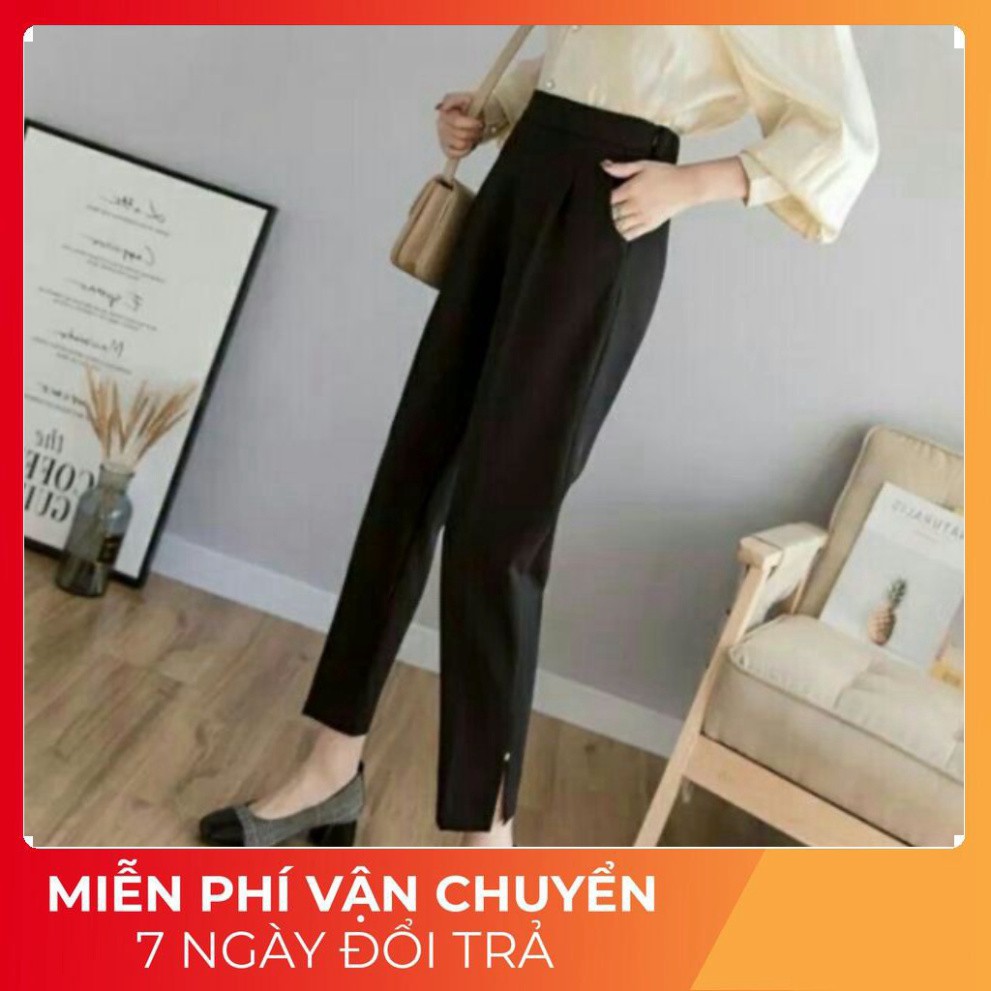 ⚡ Quần Baggy Xẻ Gấu Cạp Cao Siêu Xinh [HÀNG THIẾT KẾ] Chất Vải Tuyết Mưa Dày Dặn - Mới Lạ Phong Cách Trẻ Trung