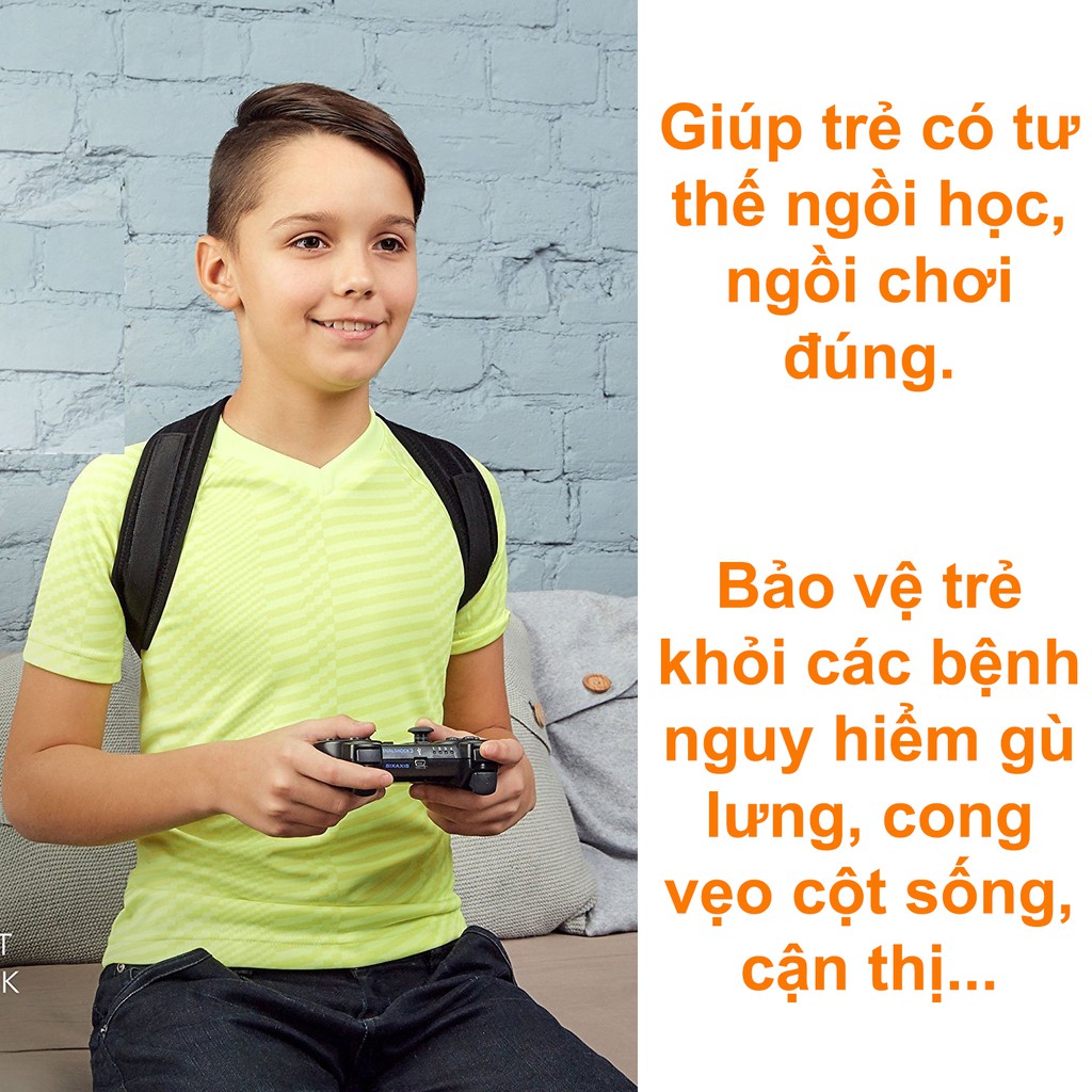 Đai lưng chống gù dành cho trẻ em - CHÍNH HÃNG miDotor - Bảo hành 6 tháng (đứt, rách)