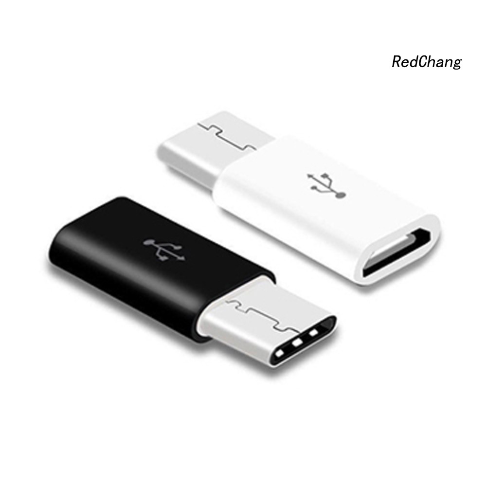 -SPQ- 2Pcs Micro USB 2.0 5Pin Female to USB Type C 3.1 Male Data Adapters Converters