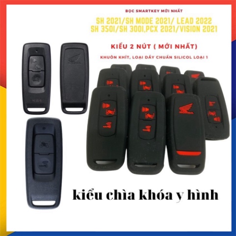 Bọc Chìa Khóa Smartkey Sh 2021 - 2022 / Sh mode 2021- 2022, Vision 2021, Lead 2022 (Loại 2) Nút Hàng Loại 1 Dầy Đẹp