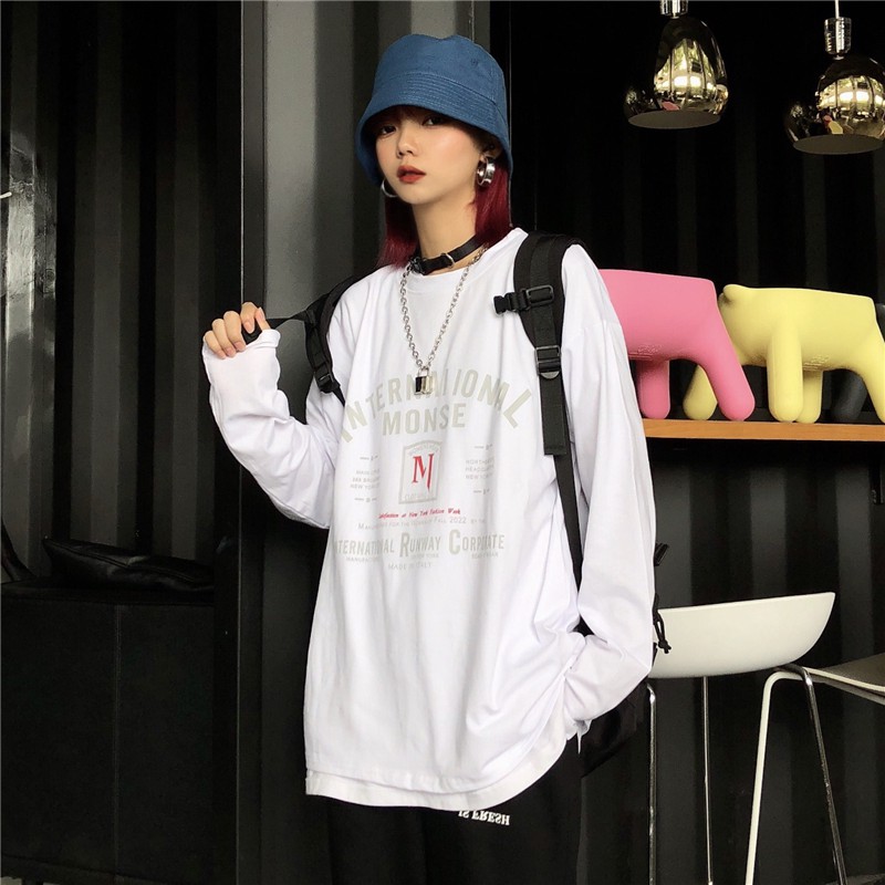 Áo thun tay dài form rộng - phông dài tay nam nữ oversize international - 2N Unisex