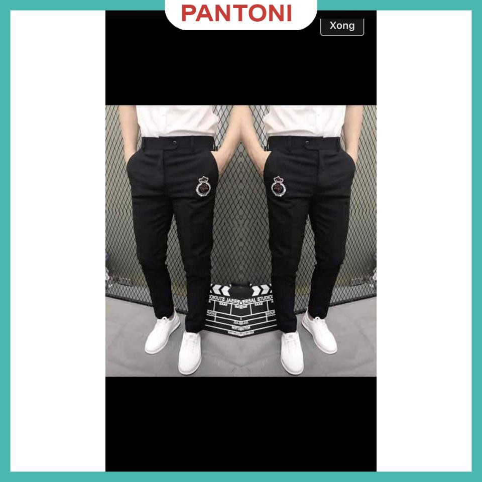 Quần tây âu nam đen thêu họa tiết con ong, chất vải tuyết Hàn co giãn 4 chiều không nhăn, không xù(QAHT) | BigBuy360 - bigbuy360.vn