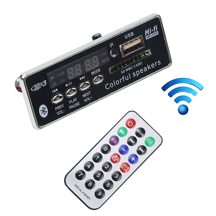 Bảng Mạch Giải Mã Mp3 Bluetooth Hỗ Trợ Fm Radio Usb / Sd Lcd Kèm Điều Khiển Từ Xa Cho Xe Hơi