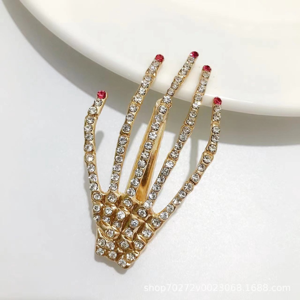 Kẹp Tóc Hình Bộ Xương Đính Đá Phụ Kiện Thời Trang Cho Nữ AB049