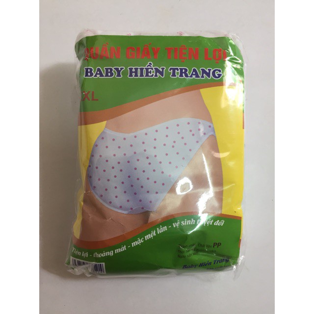 Sét 5 hoặc 6 quần lót giấy BABY hiền trang XANH hàng đẹp