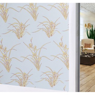 DECAL 1M PVC giấy dán kính mờ ( KHỔ 45CM ) – CÂY HOA VÀNG KK007